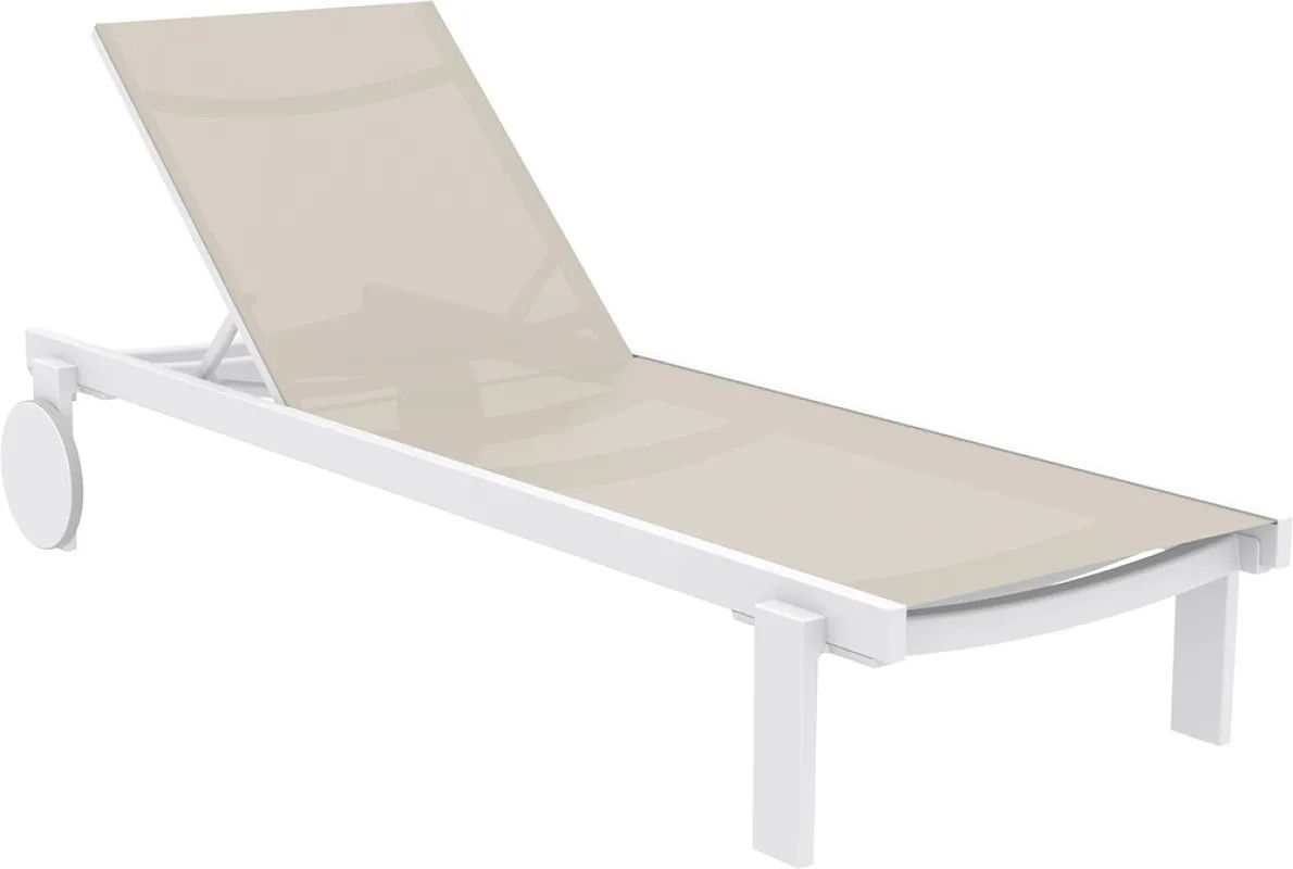 Leżak Aquajoy Casablanca, biały z szaro-brązowym