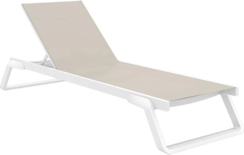 Leżak Aquajoy Tropic, biały z szaro-brązowym