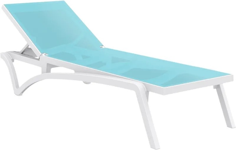 Leżak Aquaviva Pacific, biały z turkusowym