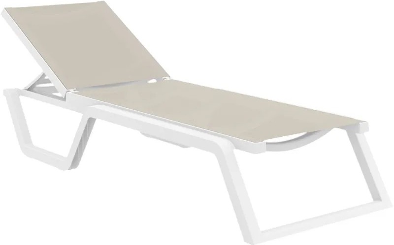 Leżak Aquaviva Rio PRO, biały z szaro-brązowym
