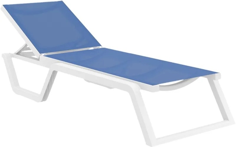 Leżak Aquaviva Rio PRO, biały z niebieskim
