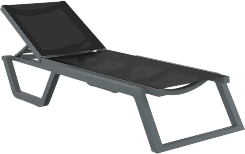 Leżak Aquaviva Rio PRO, ciemnoszary z czarnym