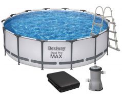 Basen stelażowy Bestway 56950 (427х107 cm) z filtrem wkładowym, drabinką i pokrywą