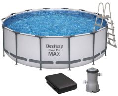 Basen stelażowy Bestway 5612X (427х122 cm) z filtrem wkładowym, drabinką i pokrywą