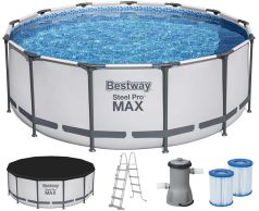 Basen stelażowy Bestway 5618W (396х122 cm) z filtrem wkładowym, drabinką i pokrywą