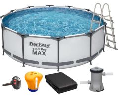 Basen stelażowy Bestway 56420 (366х122 cm) z filtrem wkładowym, drabinką, pokrywą, termometrem i dozownikiem w zestawie