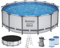 Basen stelażowy Bestway 5612X (427х122 cm) z filtrem wkładowym, drabinką i pokrywą