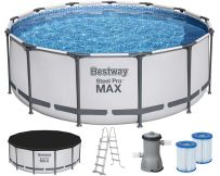 Basen stelażowy Bestway 5618W (396х122 cm) z filtrem wkładowym, drabinką i pokrywą