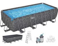 Basen stelażowy Bestway Grey 561KA (549х274х132 cm) z filtrem piaskowym, pokrywą i drabinką