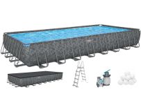 Basen stelażowy Bestway Grey 561KJ (956х488х132 cm) z filtrem piaskowym, pokrywą i drabinką