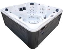Jacuzzi z hydromasażem Aquajoy Maldives (230х230х95 cm), srebrnobiały marmur, z głośnikami i podświetleniem LED