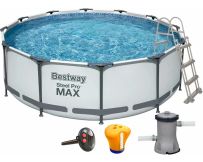 Basen stelażowy Bestway 56418 (366x100 cm) z filtrem wkładowym, drabinką, termometrem i dozownikiem w zestawie
