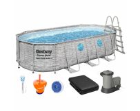 Basen stelażowy Bestway Rattan 56716 (549х274х122 cm) z filtrem wkładowym, drabinką, pokrywą, termometrem i dozownikiem w zestawie