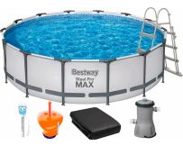 Basen stelażowy Bestway 56950 (427x107 cm) z filtrem wkładowym, drabinką, pokrywą, termometrem i dozownikiem w zestawie