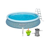 Basen rozporowy Bestway 57372 (457x107 cm) z filtrem wkładowym, drabinką, termometrem i dozownikiem w zestawie