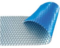 Folia solarna do basenu Aquaviva Platinum Bubbles 500 µm, szerokość 4 m (50 m.b.), srebrno-niebieska