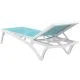 Leżak Aquajoy Pacific, biały z turkusowym