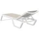 Leżak Aquajoy Rio PRO, biały z szaro-brązowym