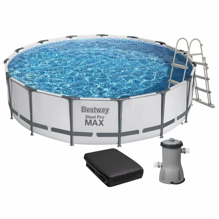 Basen stelażowy Bestway 56488 (457х107 cm) z filtrem wkładowym, drabinką i pokrywą