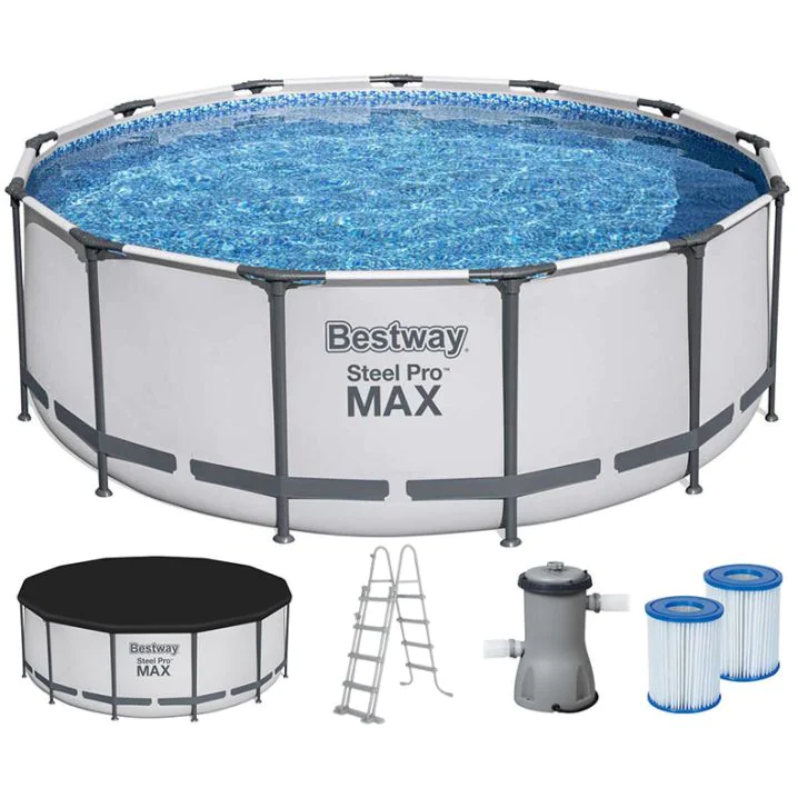 Basen stelażowy Bestway 5618W (396х122 cm) z filtrem wkładowym, drabinką i pokrywą