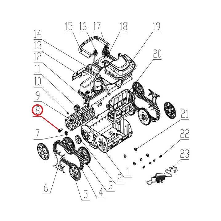 Koło zębate rolkowe do odkurzacza Wybotics WY200, (Nr8 S.WY3312Pro.023)